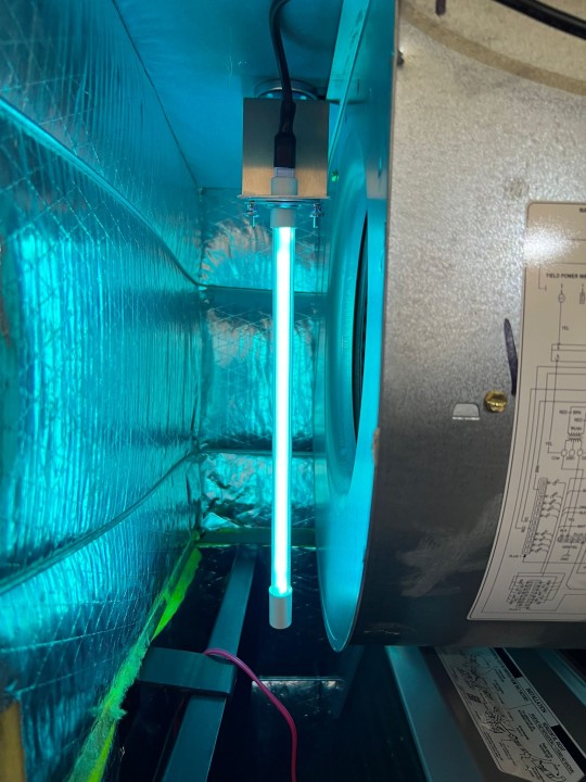 uv lights within an hvac unit